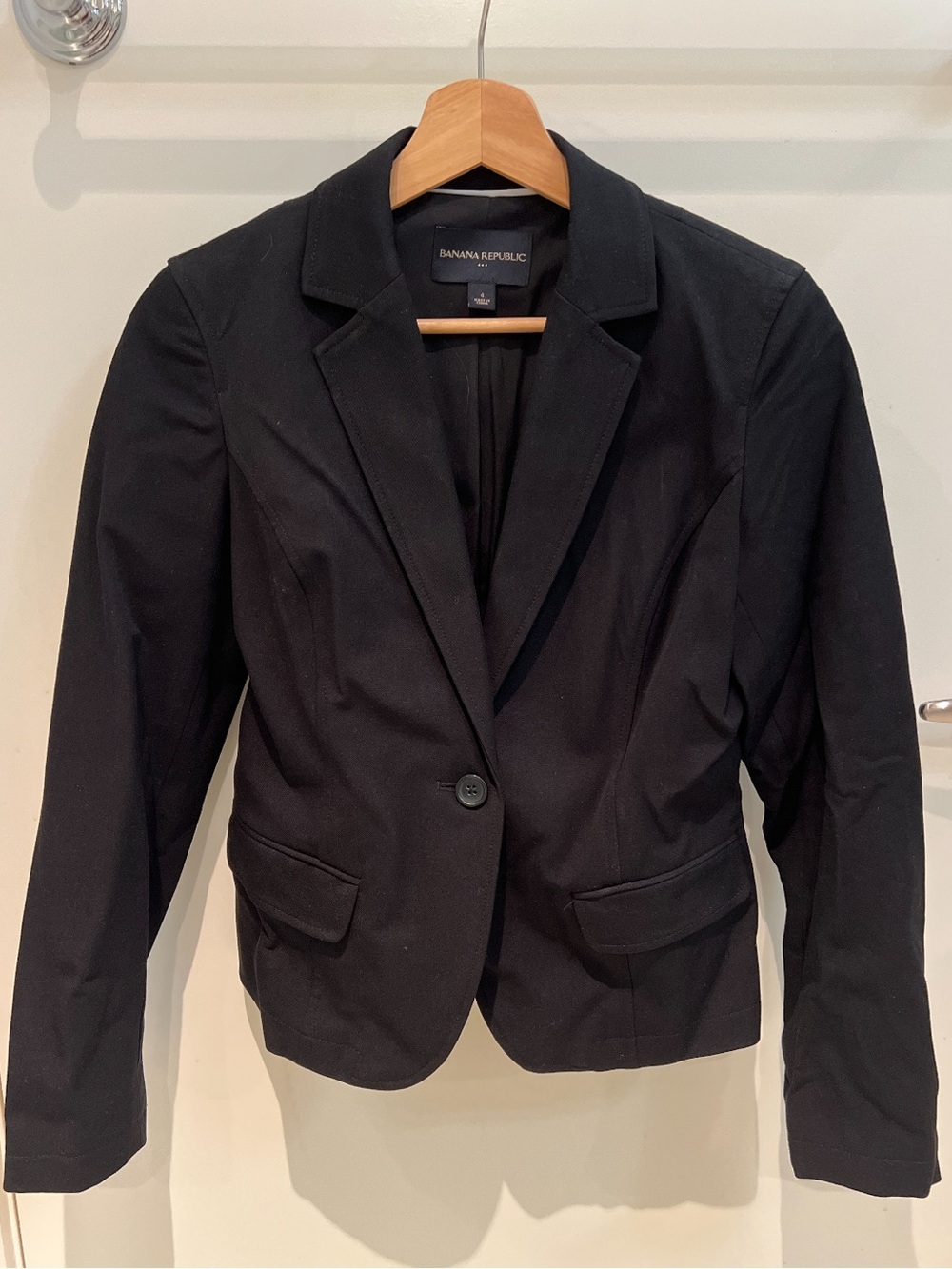 Banana Republic Black Fitted Single-Button Blazer